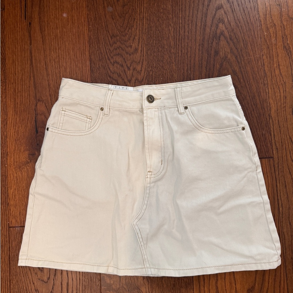 NWT Cotton On Cream Denim Mini Skirt